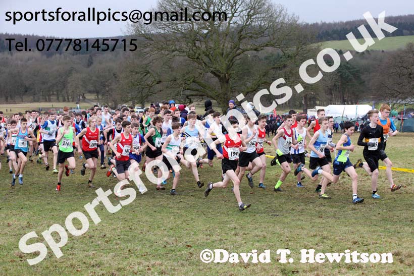 Boys under-15s, 2018 Northern Cross Country Champs., Harewood House, Leeds. Photo: David T. Hewitson/Sports for All Pics